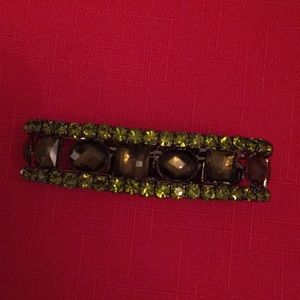 3/25.00 or pay 15.00 - Green and taupe colour   “jeweled” bracelet